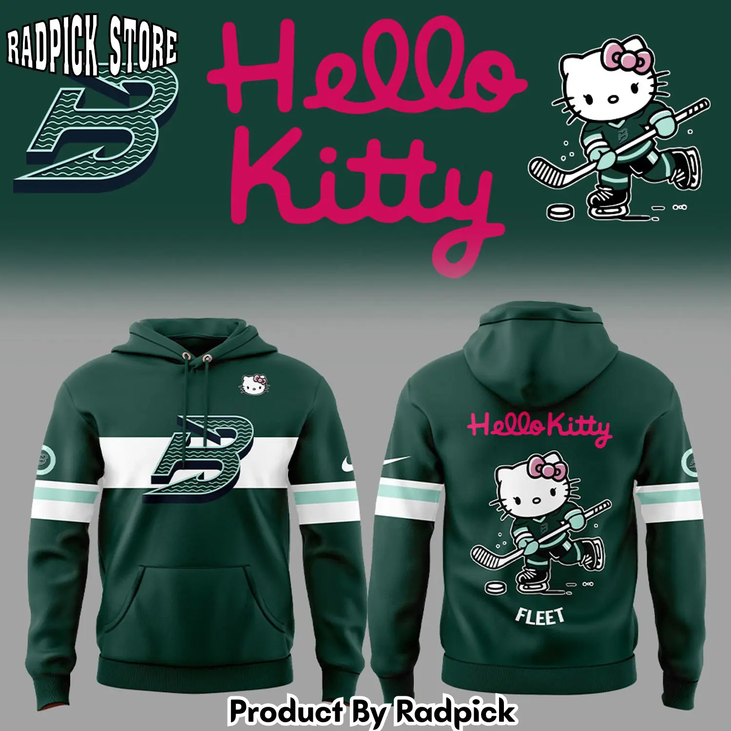 Boston fleet x hello kitty hoodie joggers hoodie and long pants set rp291896